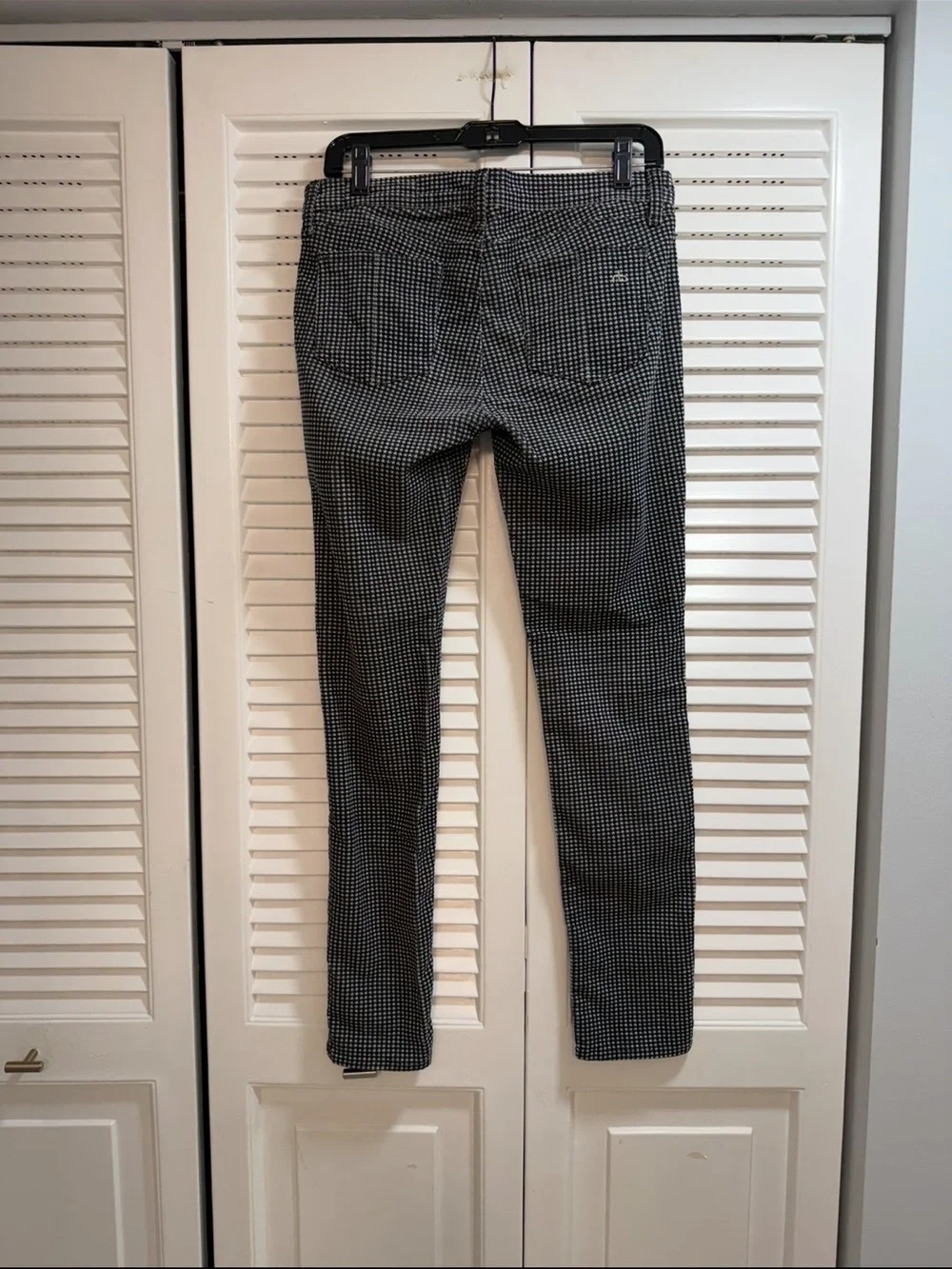 rag & bone Black and White Mini Hound Velvet Skinny Jean